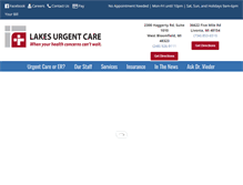 Tablet Screenshot of lakesurgentcare.com
